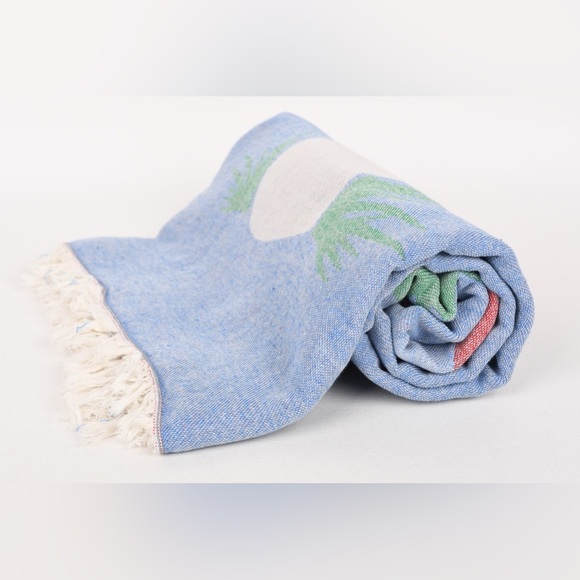 NEW! Mushroom Traveler Blanket Blue Red Reversible FLiPSiDE Earth Teal Gift Shop - Picture 10 of 15